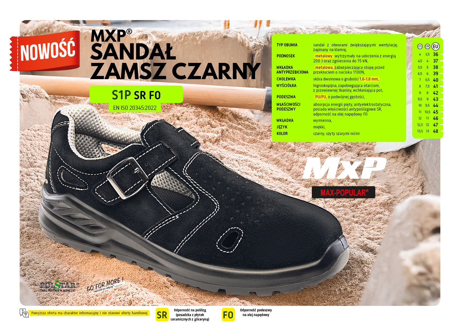 MXP Sandał Czarny